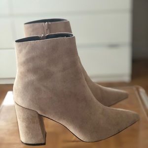 Mauve Suede Booties, only worn once !!